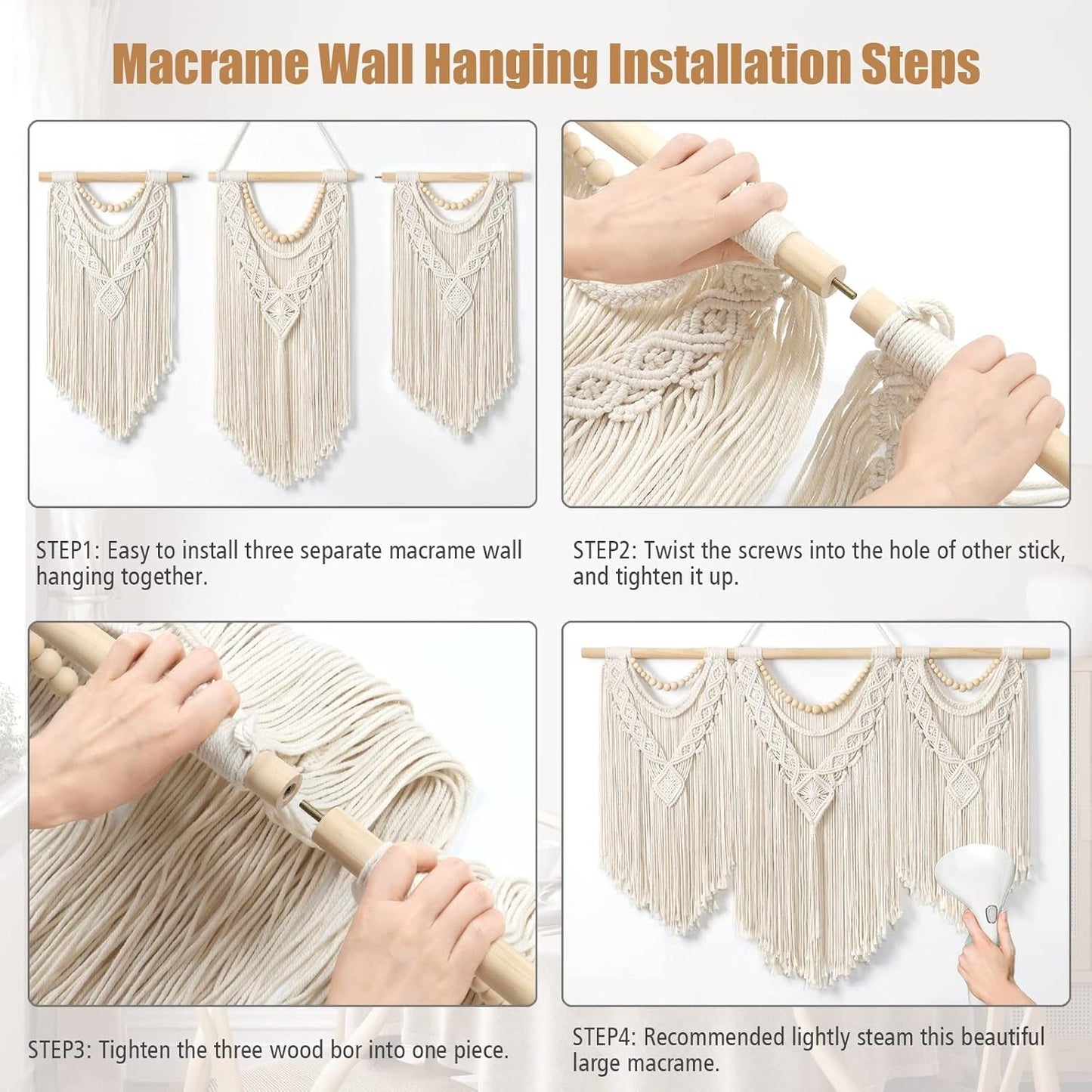 Wandteppich Dremisland groß Deko gewebt beige Casa - Accessoires und Dekorationen Naty Shop