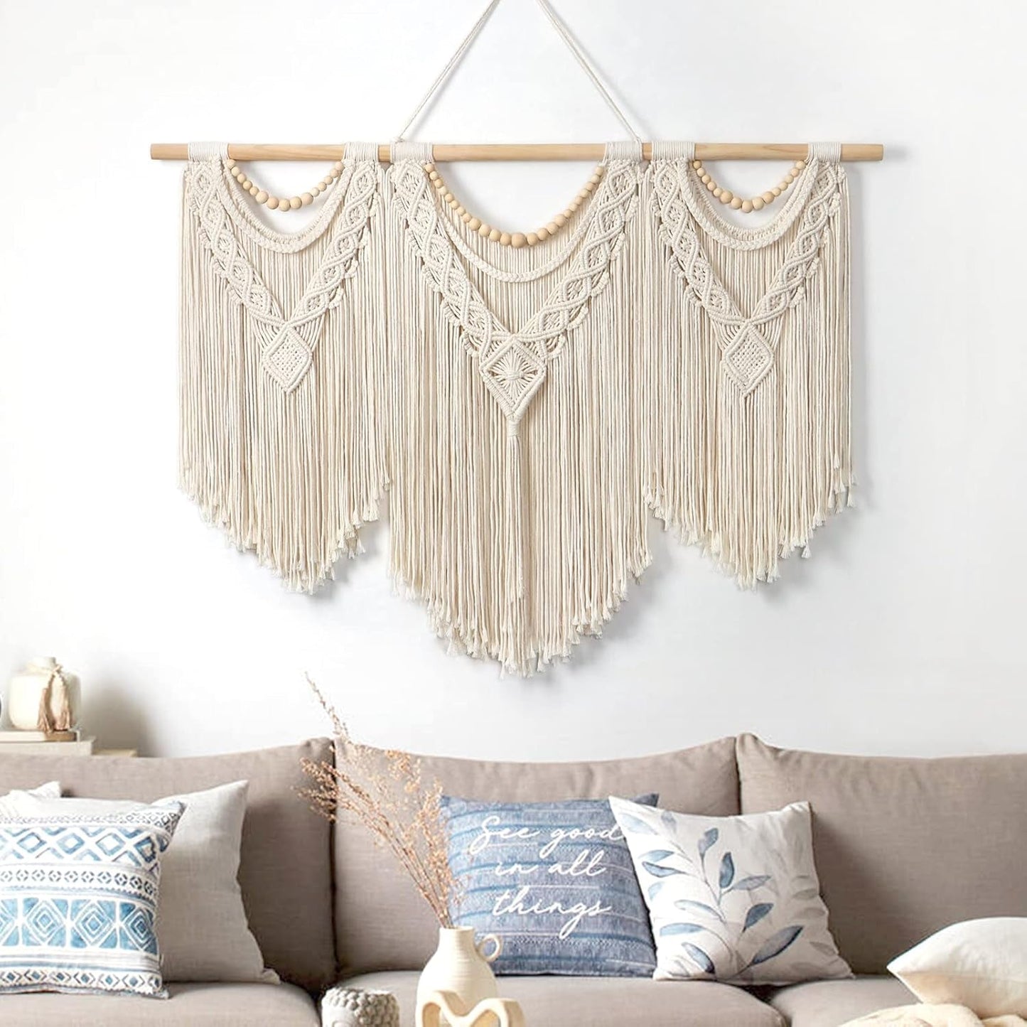 Wandteppich Dremisland groß Deko gewebt beige Casa - Accessoires und Dekorationen Naty Shop