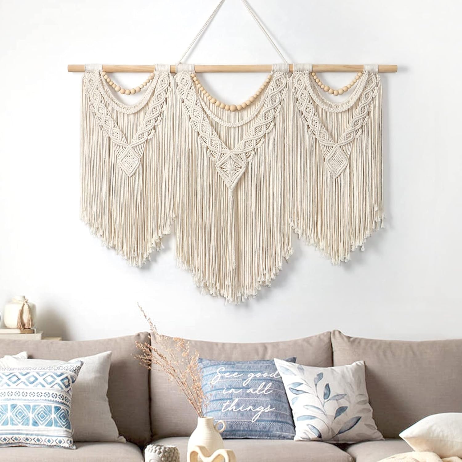 Wandteppich Dremisland groß Deko gewebt beige Casa - Accessoires und Dekorationen Naty Shop