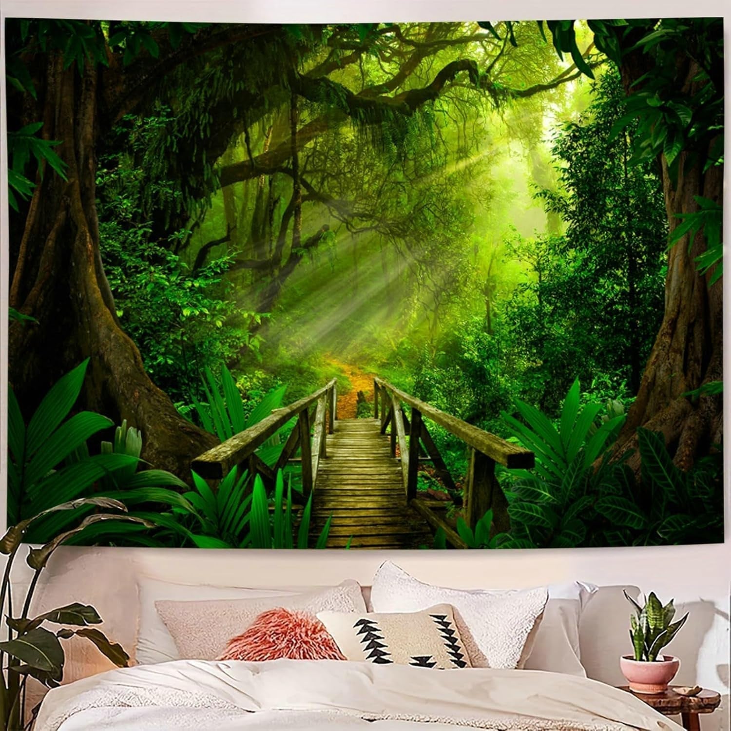 Wandteppich Waldgrün zum Aufhängen im Freien Zuhause – Accessoires und Dekorationen Naty Shop