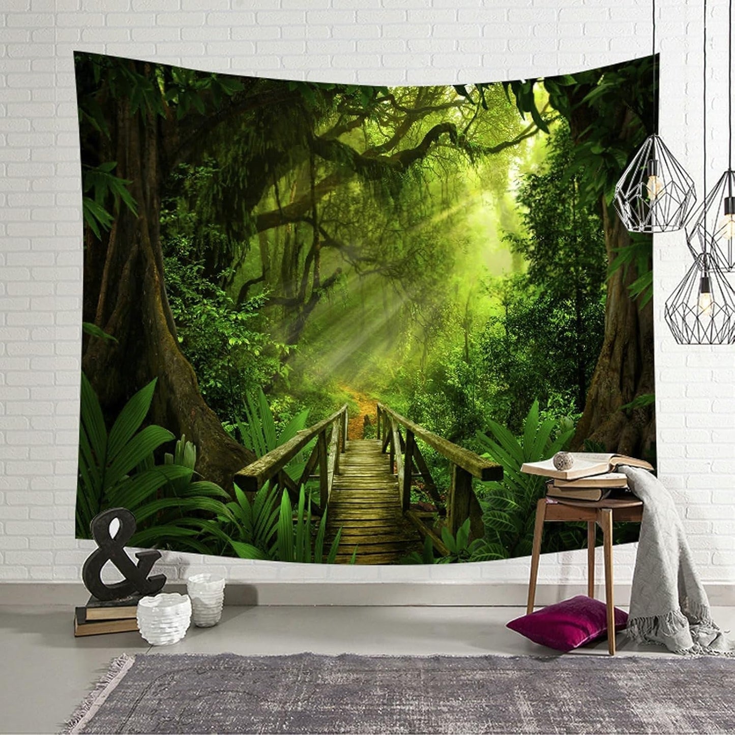 Wandteppich Waldgrün zum Aufhängen im Freien Zuhause – Accessoires und Dekorationen Naty Shop