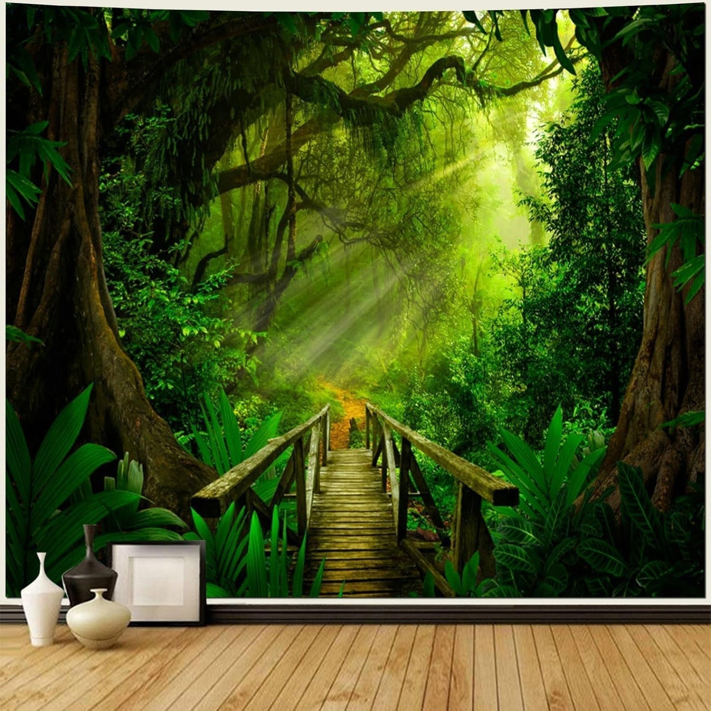 Wandteppich Waldgrün zum Aufhängen im Freien Zuhause – Accessoires und Dekorationen Naty Shop 240 L x 260 B cm