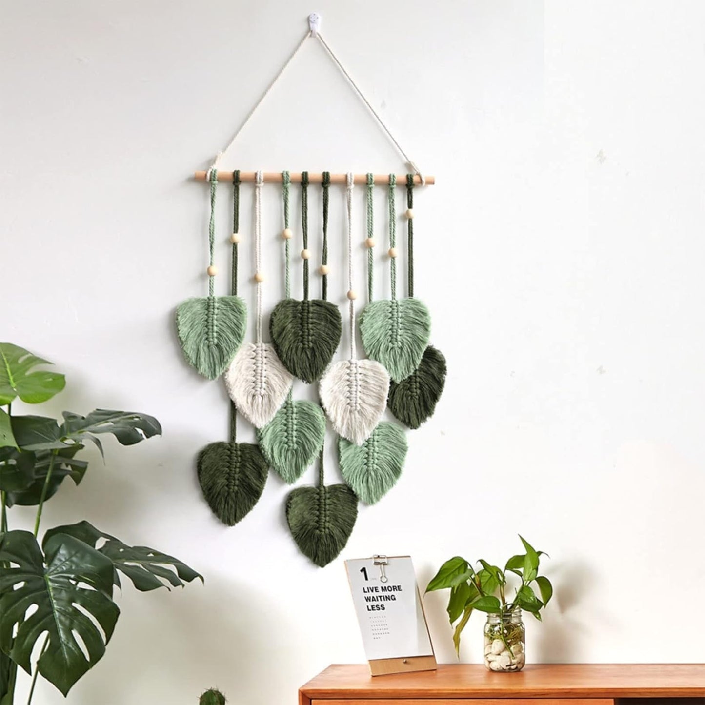 Baumwollseil-Wandteppich, handgefertigt, dekorative Pflanzen, Hochzeit, Zuhause – Accessoires und Dekorationen Naty Shop