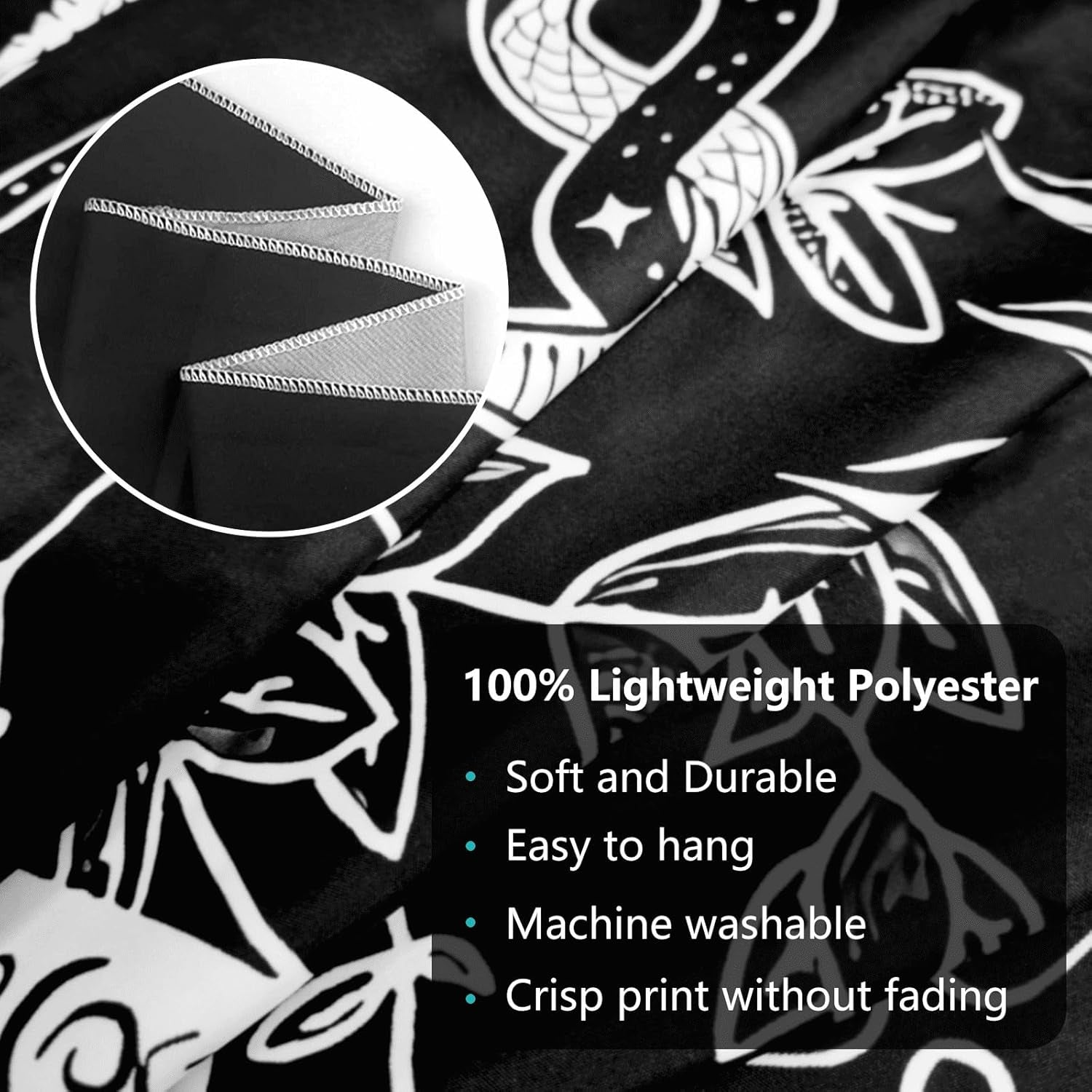 Wandteppich Gothic-Halloween-Banner schwarz weiß Zuhause - Accessoires und Dekorationen Naty Shop