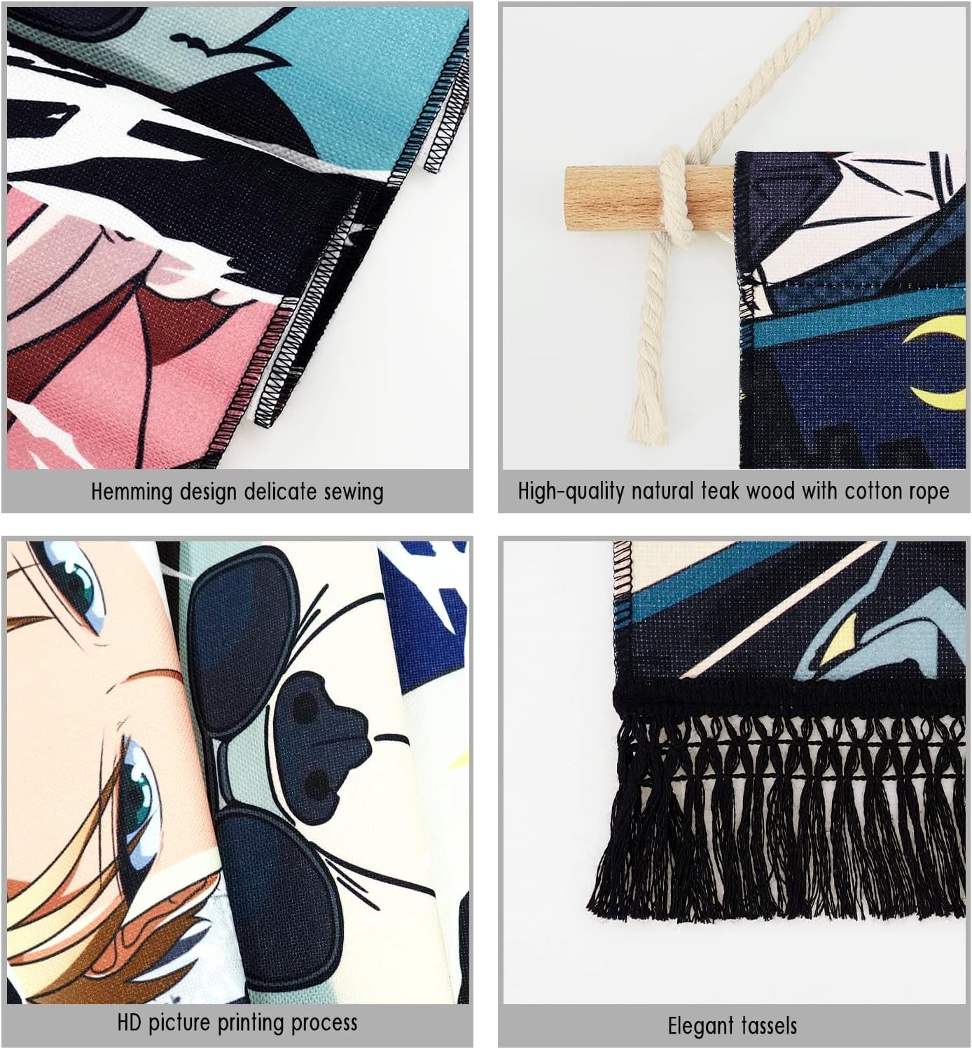Gobelin zum Aufhängen, Leinwand, Wandkunst, Banner, Anime, Zuhause – Accessoires und Dekorationen, Naty Shop