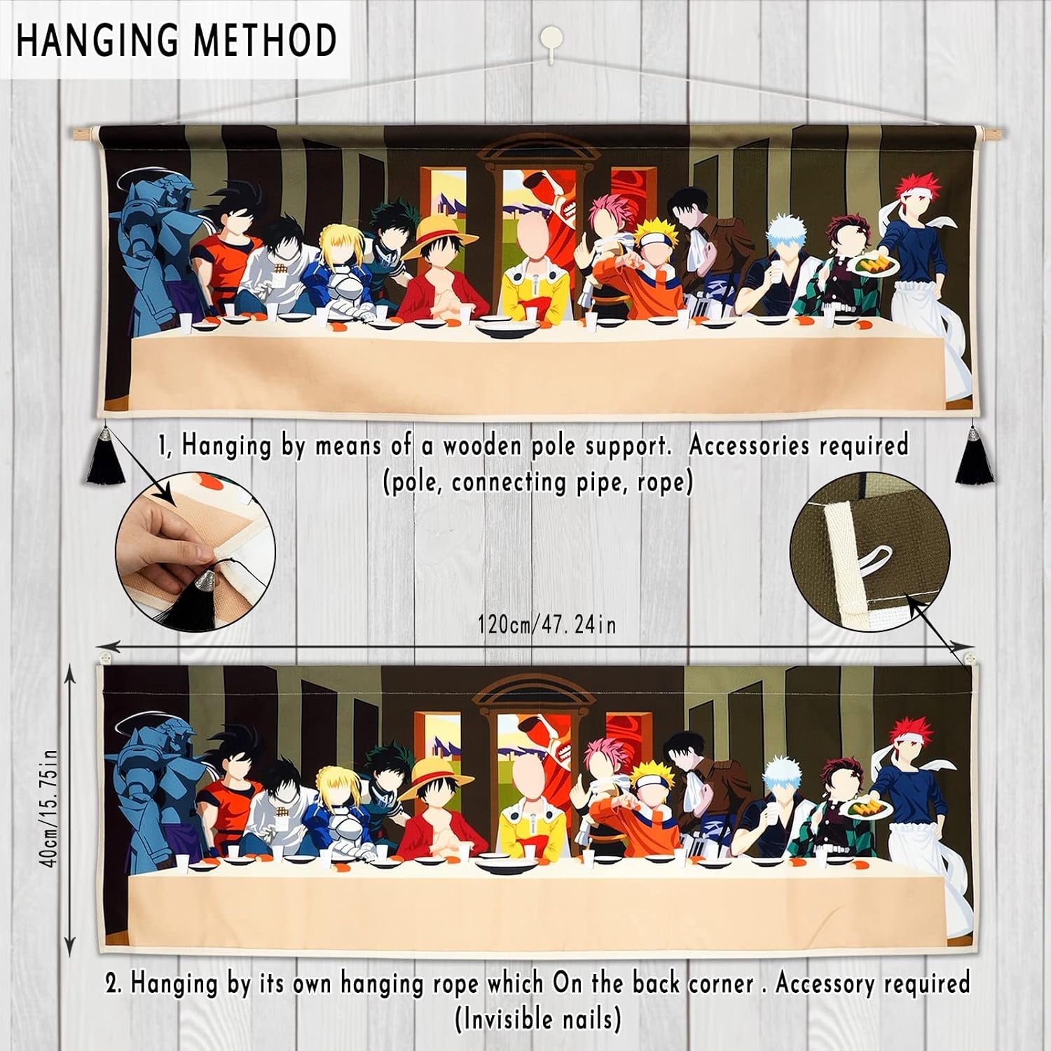 Wandteppich zum Aufhängen, Leinwand, Wandkunst, Gemälde, Anime-Charaktere, Zuhause – Accessoires und Dekorationen, Naty Shop