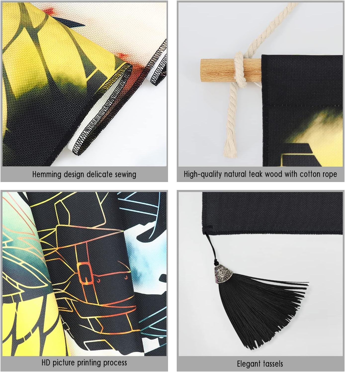 Wandteppich zum Aufhängen, Leinwand-Wandkunst, Malerei, japanische Schriftzeichen, Zuhause – Accessoires und Dekorationen, Naty Shop