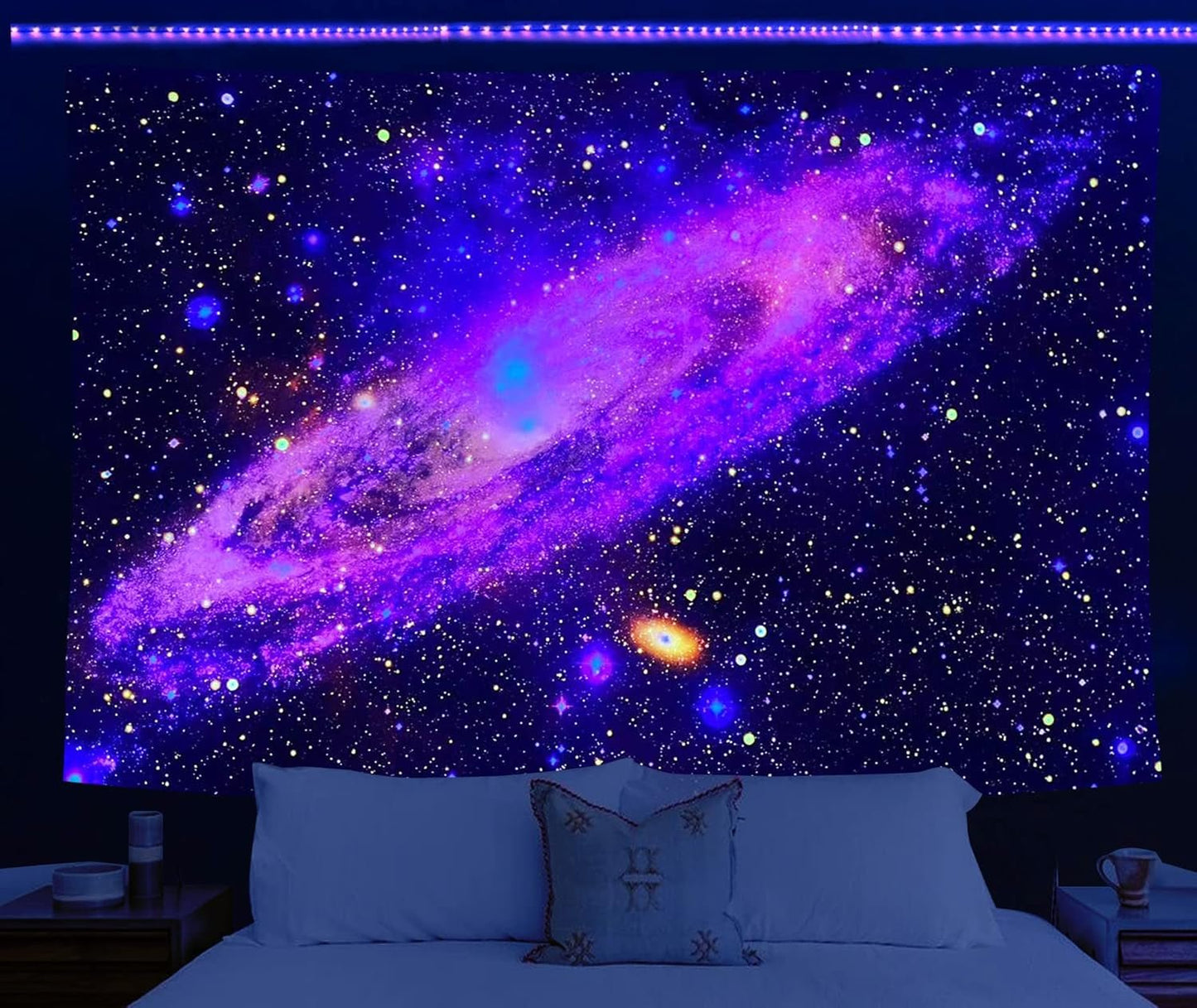 Holavida Wandteppich, fluoreszierende Galaxie, Sternenhimmel, abstrakte Ästhetik, Zuhause – Accessoires und Dekorationen, Naty Shop, Cosmic Galaxy-A, 200 L x 150 B cm