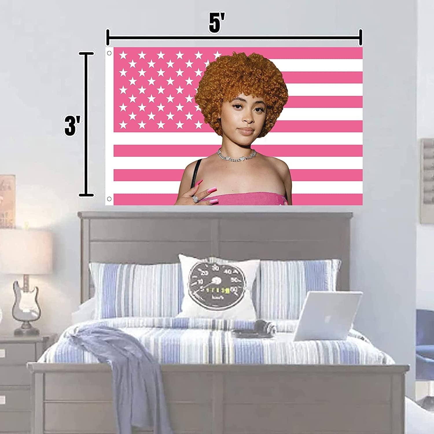 Tapisserie Ice Rapper Spice Flag innen außen rosa Zuhause – Accessoires und Dekorationen Naty Shop