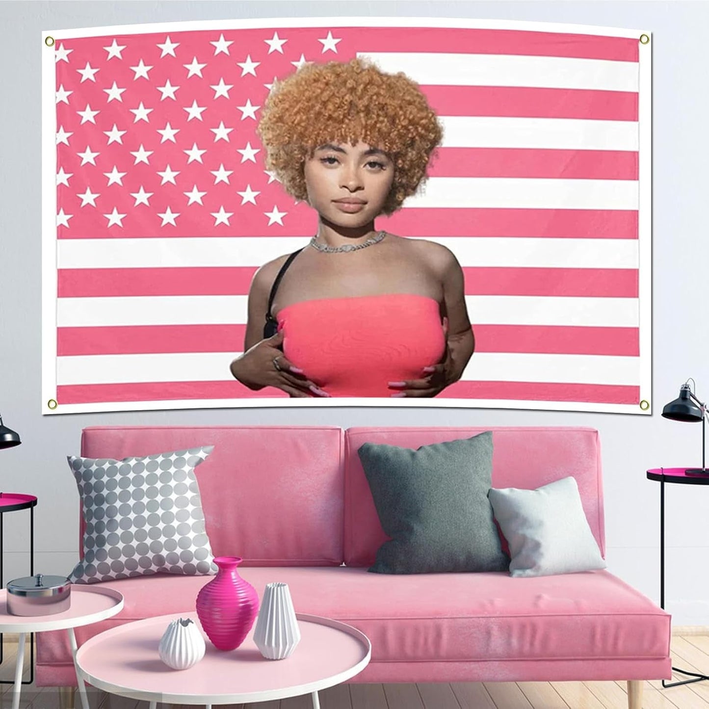 Tapisserie Eisgewürz Flagge rosa Flaggen Startseite – Accessoires und Dekorationen Naty Shop