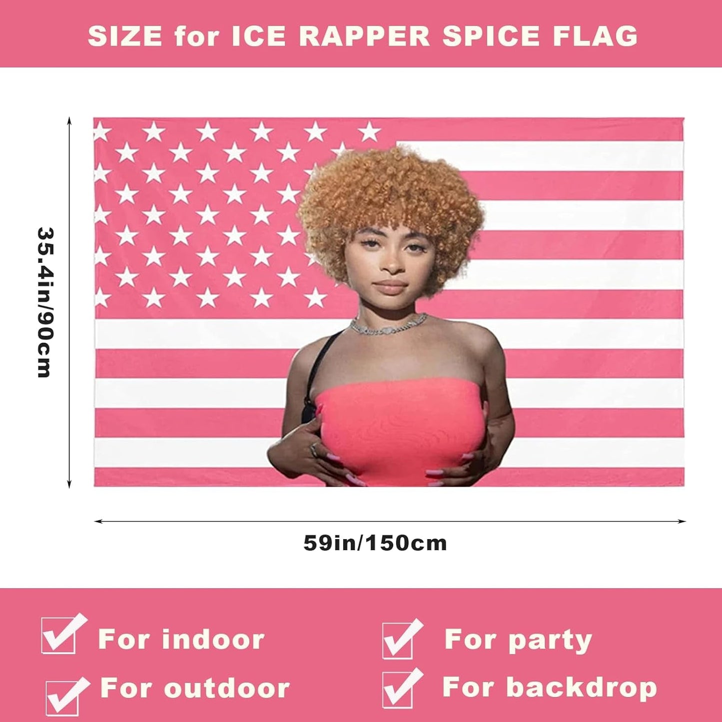 Tapisserie Eisgewürz Flagge rosa Flaggen Startseite – Accessoires und Dekorationen Naty Shop
