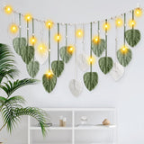 Gobelin Ihonyi Deco Chic Fransengirlande LED Home - Accessoires und Dekorationen Naty Shop Weiß + Grün 160*60cm