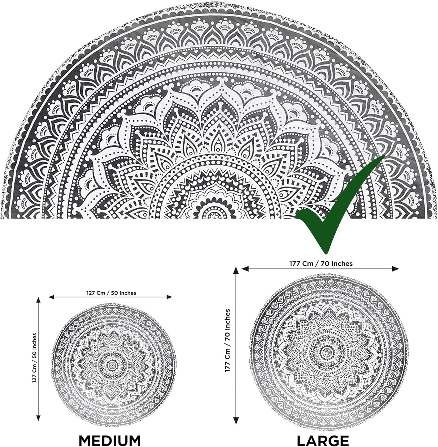 Gobelin Indien Strandtuch rund Mandala Hippiegroß indisch Zuhause - Accessoires und Dekorationen Naty Shop