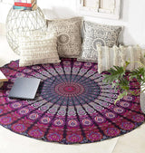 Indischer Wandteppich, Strandtuch, rund, Mandala, Hippie, violett, Zuhause – Accessoires und Dekorationen, Naty Shop
