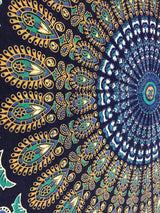 Indischer Wandteppich psychedelisches Mandala blau türkiser Elefant Zuhause – Accessoires und Dekorationen Naty Shop