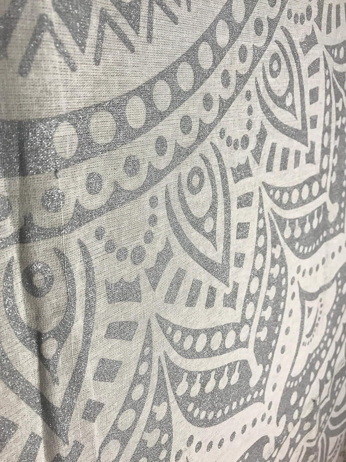 Indischer Wandteppich Mandala Silber Weiß Raumästhetische Leinwand Startseite – Accessoires und Dekorationen Naty Shop