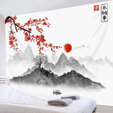 Japanischer Wandteppich, rote Kirschblüten, Sonnenwand, Zuhause – Accessoires und Dekorationen, Naty Shop