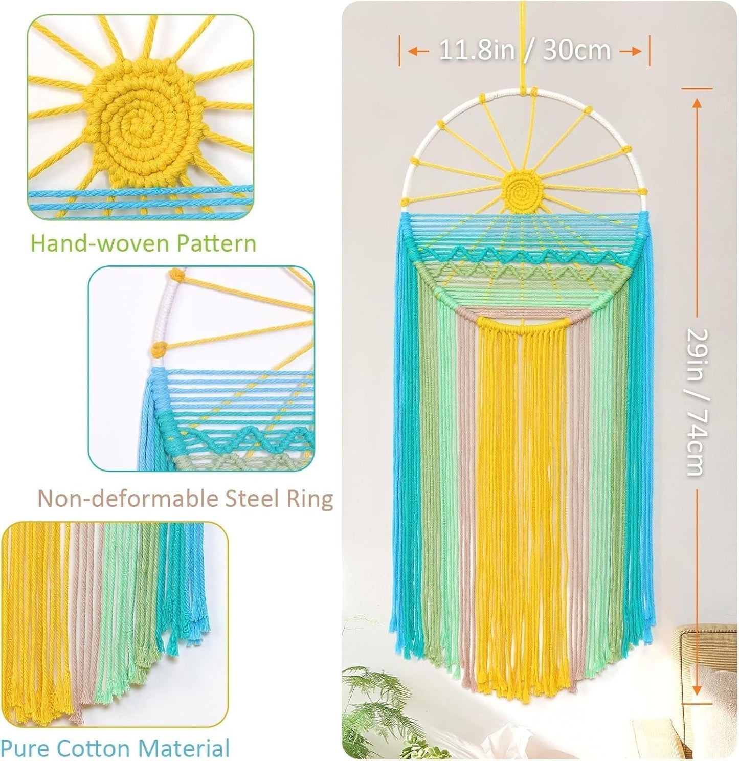 Wandteppich Lomohoo Traumfänger Wandteppich Sonnenmuster Regenbogenzimmer Zuhause – Accessoires und Dekorationen Naty Shop