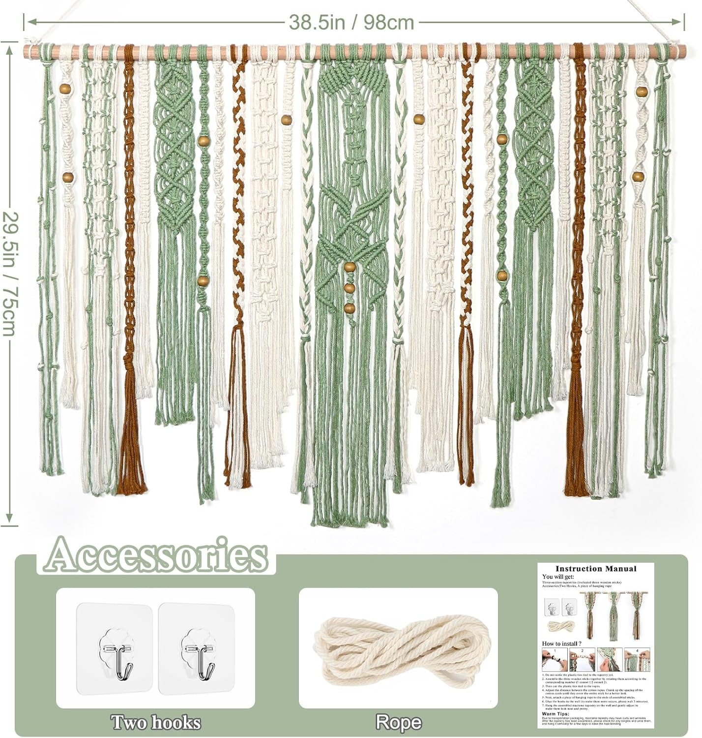 Gobelin Lomohoo große Deko grün ästhetisch gewebt Home - Accessoires und Dekorationen Naty Shop