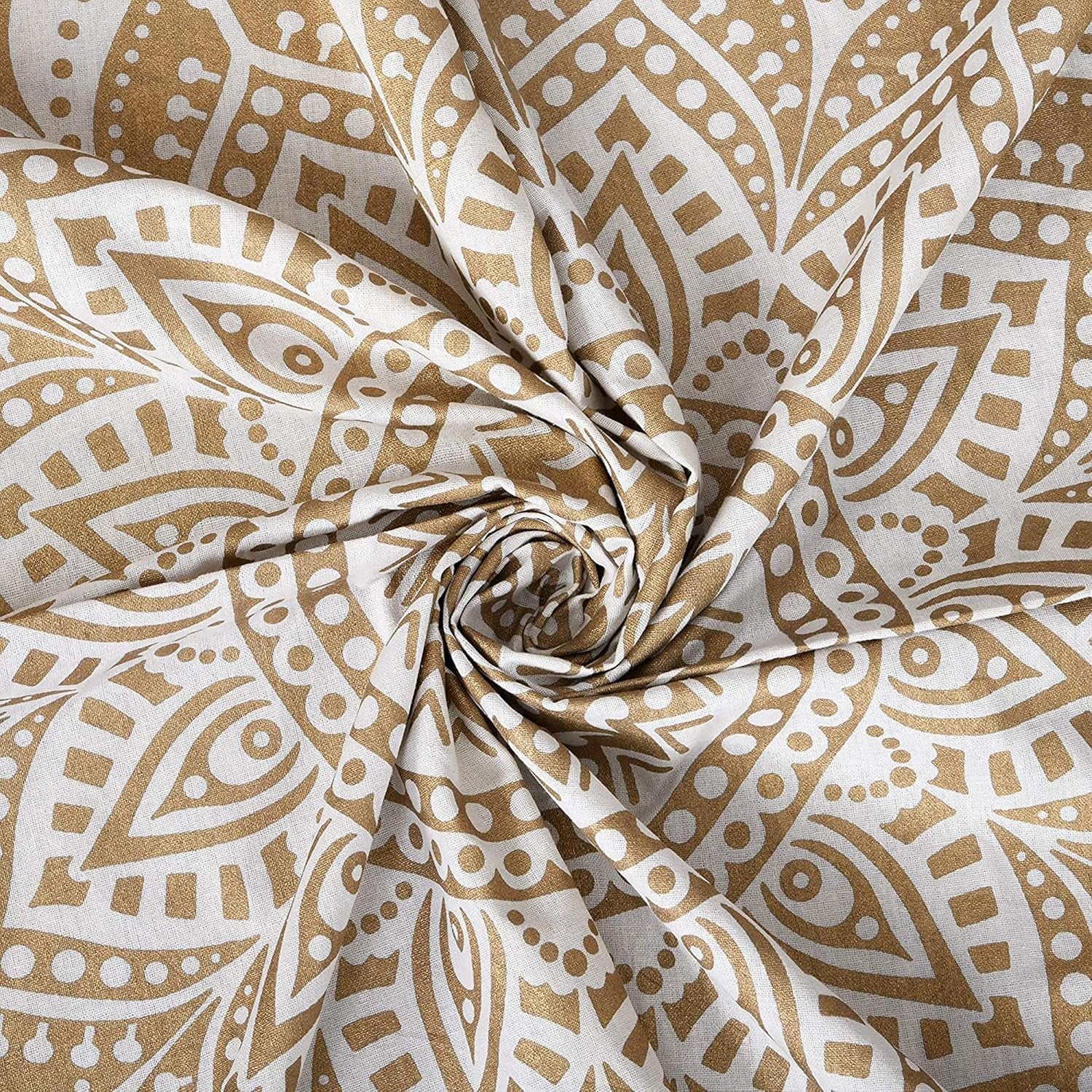 Mandala-Wandteppich, Raumdekoration, ästhetisches Gold, weiße Leinwand, Zuhause – Accessoires und Dekorationen, Naty Shop