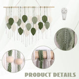 Großer kunstgewebter, handgefertigter Wandteppich mit Quasten und Blättern. Startseite – Accessoires und Dekorationen Naty Shop