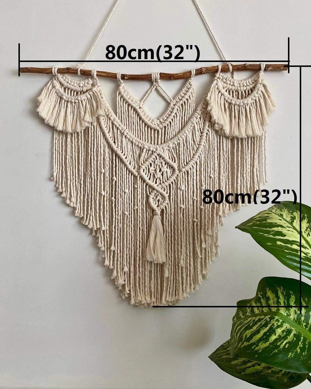 Großer natürlicher, böhmischer Wandteppich aus Treibholz über dem Kopfteil. Startseite – Accessoires und Dekorationen Naty Shop