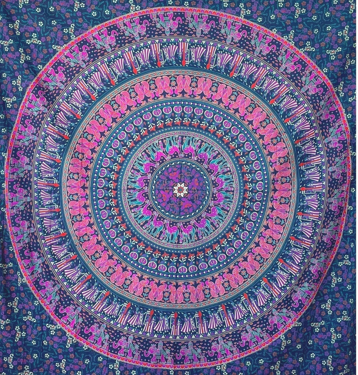 Tapisserie Momomus Mandala farbige Baumwolle orientalische Designs Zuhause – Accessoires und Dekorationen Naty Shop Violett A 210 L x 230 B cm