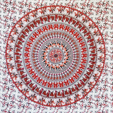 Wandteppich Momomus Mandala bunte Baumwolle orientalische Designs Zuhause - Accessoires und Dekorationen Naty Shop Weiß-Orange 210L x 230B cm