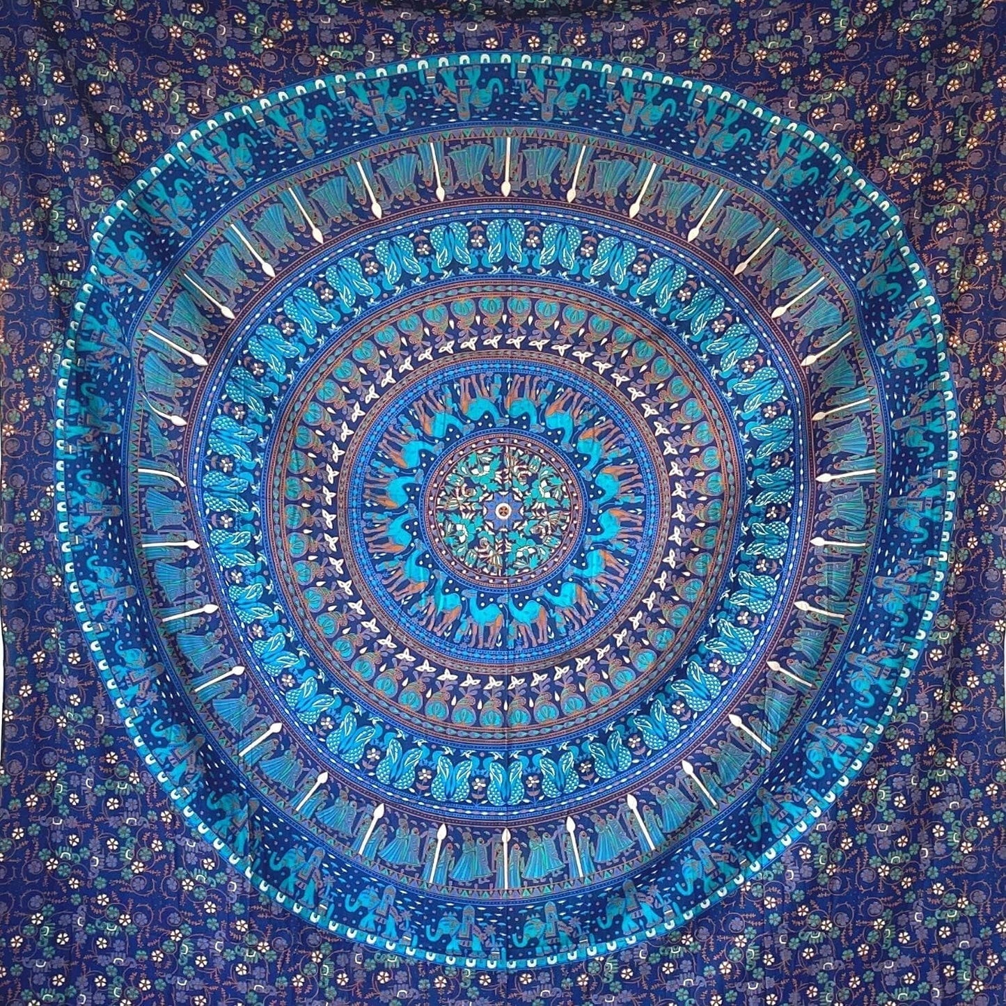 Tapisserie Momomus Mandala farbige Baumwolle orientalische Designs Zuhause - Accessoires und Dekorationen Naty Shop Blau C 210L x 230B cm
