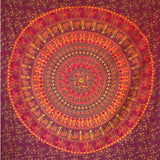 Tapisserie Momomus Mandala farbige Baumwolle orientalische Designs Zuhause - Accessoires und Dekorationen Naty Shop Orange 210L x 230B cm