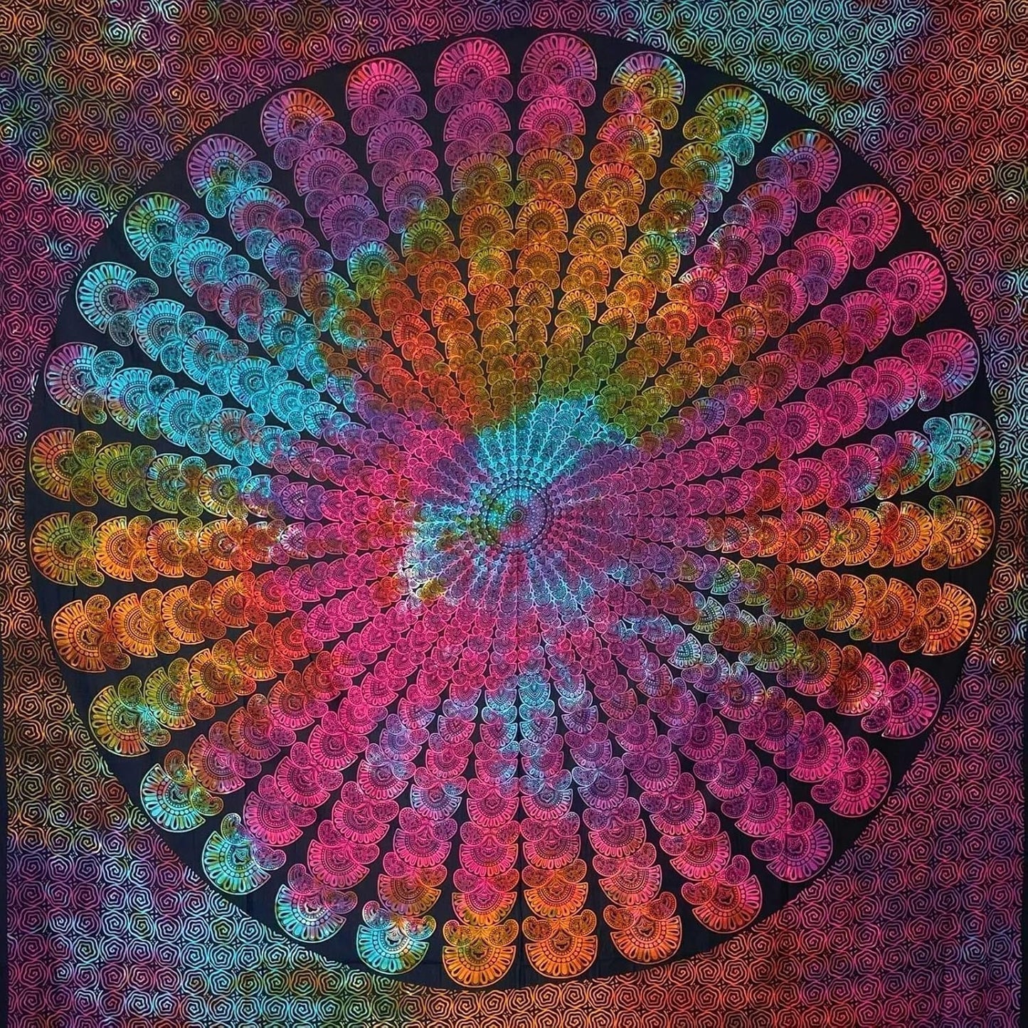 Wandteppich Momomus Mandala Hippie oder Psychedelic xxl Zuhause - Accessoires und Dekorationen Naty Shop Mehrfarbig 18 230L x 210B cm