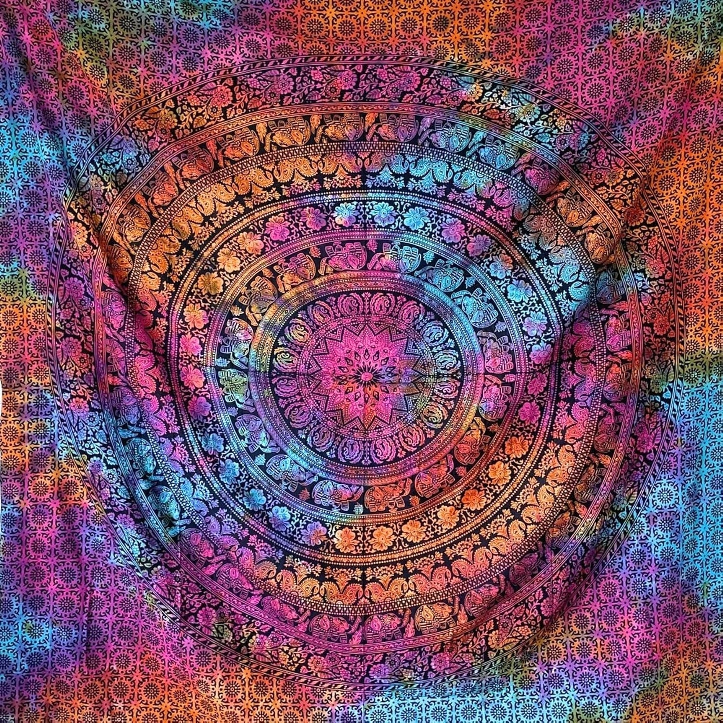 Wandteppich Momomus Mandala Hippie oder Psychedelic xxl Zuhause - Accessoires und Dekorationen Naty Shop Mehrfarbig 16 230L x 210B cm