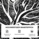 Wandteppich schwarz weiß Baumleben Wandteppich Phasen Mond Zuhause - Accessoires und Dekorationen Naty Shop