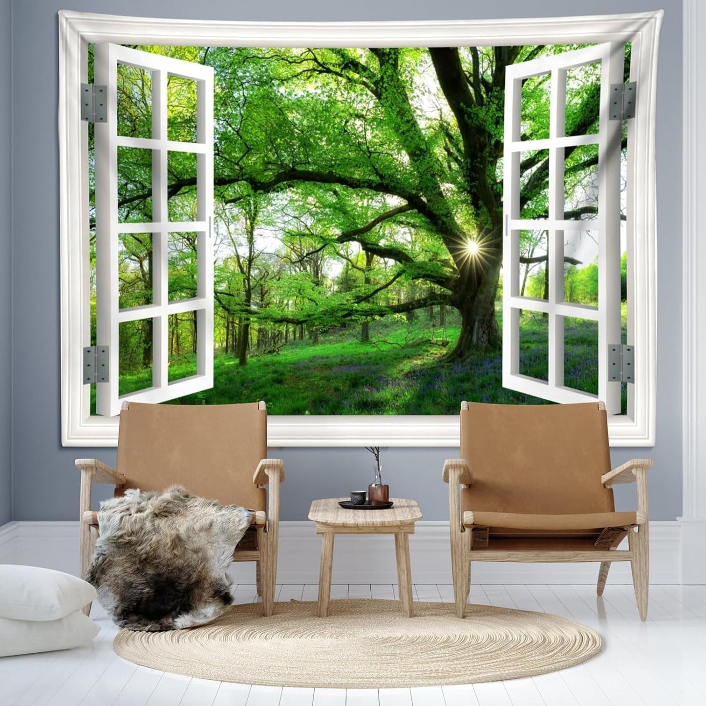 Gobelin Dschungellandschaft xxl Waldleinwand Fenster Home - Accessoires und Dekorationen Naty Shop