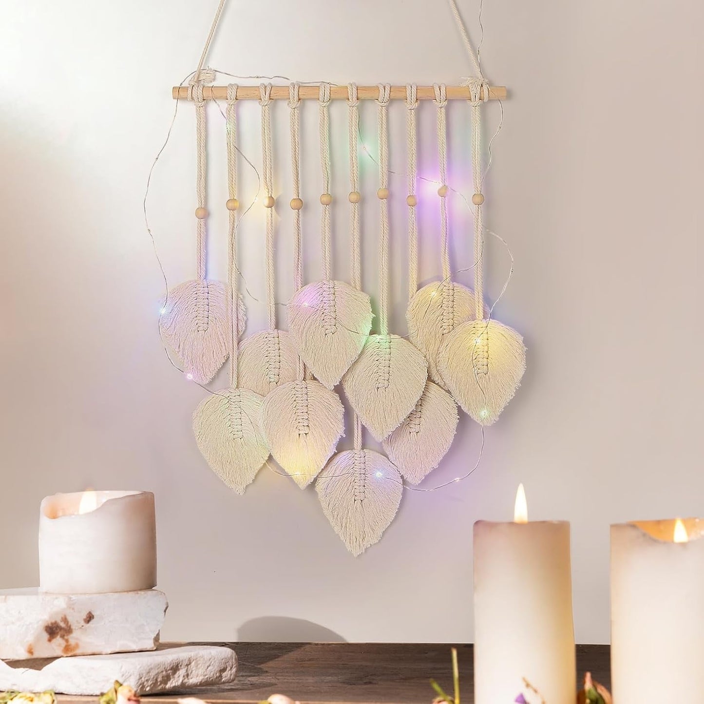 Gobelin Quatre handgemachte flache Girlande aus gewebten Blättern Zuhause - Accessoires und Dekorationen Naty Shop