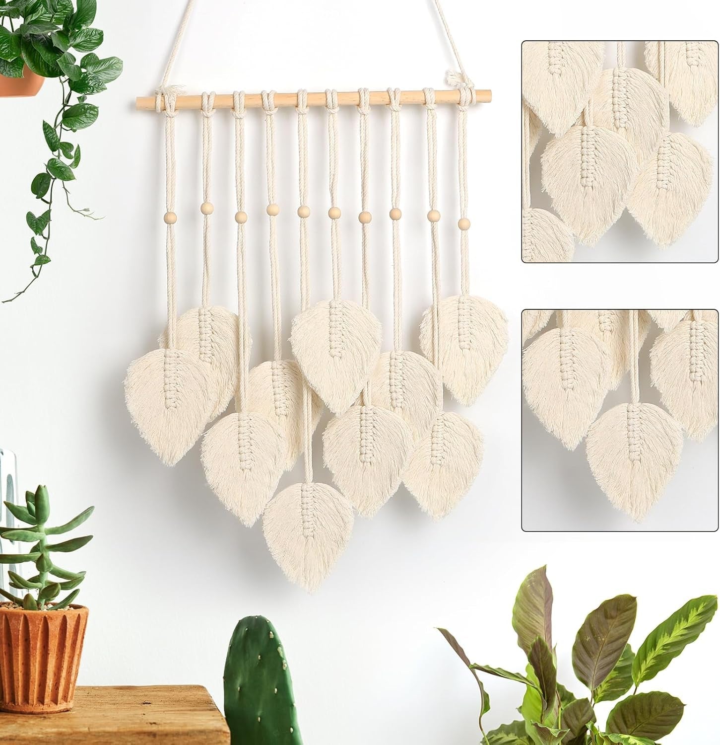 Gobelin Quatre handgemachte flache Girlande aus gewebten Blättern Zuhause - Accessoires und Dekorationen Naty Shop