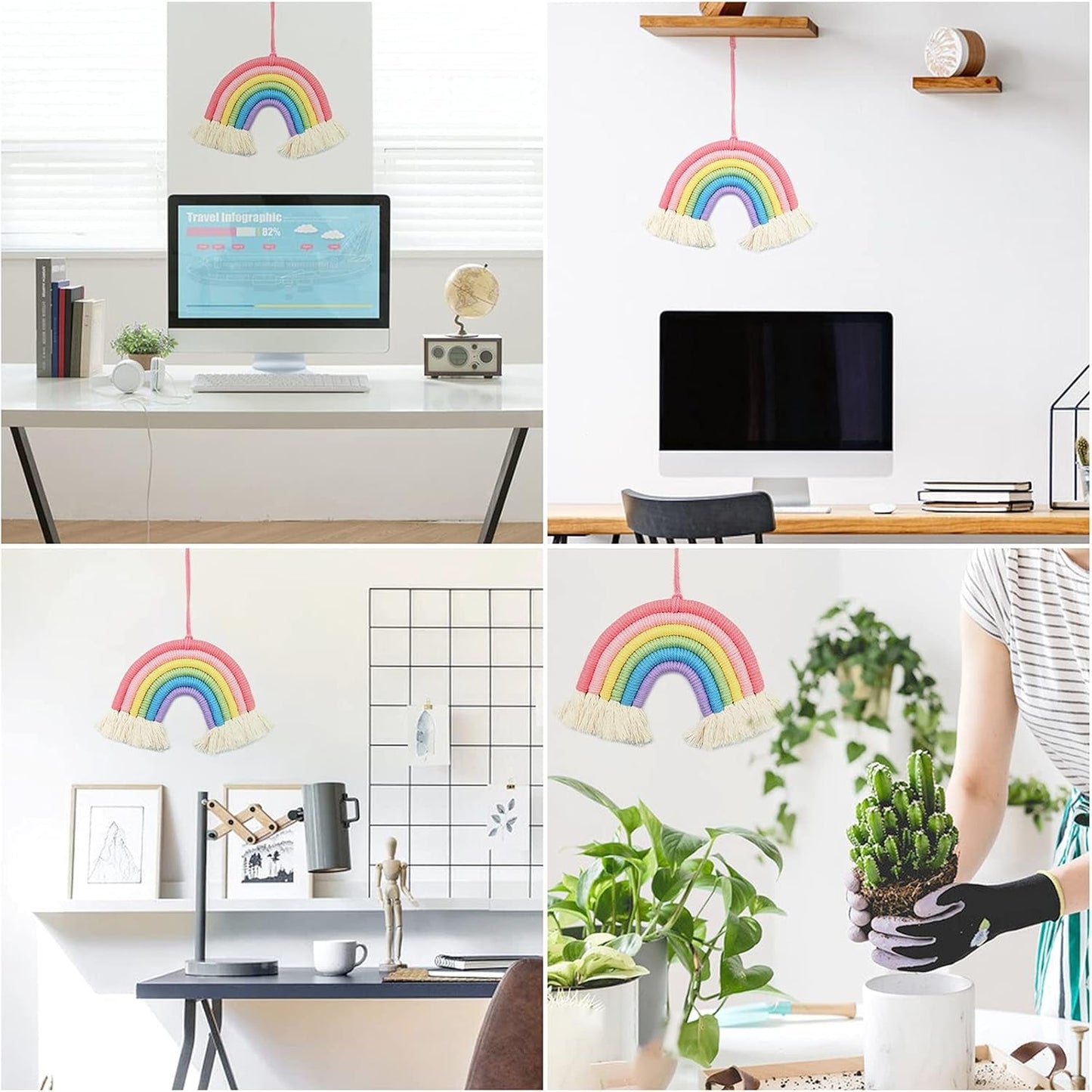 Dekorativer Regenbogen-Wandteppich, der das Schlafzimmer des Kinderzimmers Casa - Accessoires und Dekorationen Naty Shop schmückt