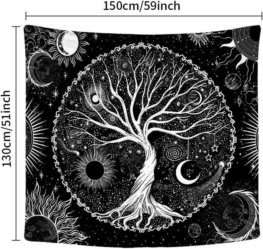 Tapisserie Sequpr Baum Leben Sonne Mond Zuhause – Accessoires und Dekorationen Naty Shop