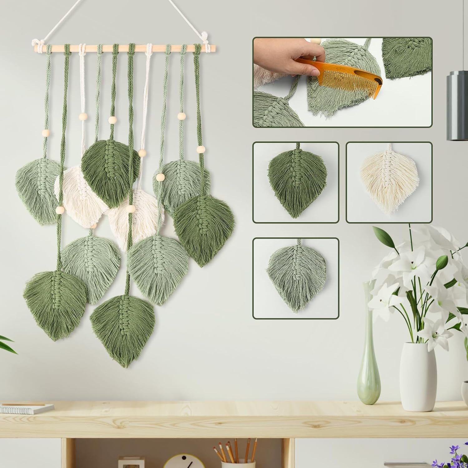 Fensterdekoration im Gobelin-Stil, 40 cm, grün Zuhause – Accessoires und Dekorationen Naty Shop
