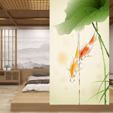 Wandteppich im japanischen Stil, dickes Noren-Leinen, langes Lotushaus – Accessoires und Dekorationen Naty Shop