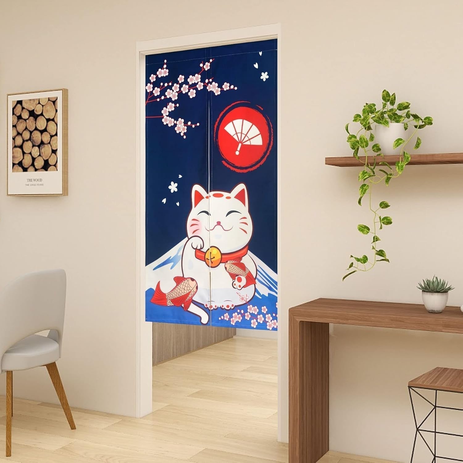 Gobelin im japanischen Stil, dicke Noren-Vorhänge aus Leinen, lange Vorhänge, Zuhause – Accessoires und Dekorationen, Naty Shop