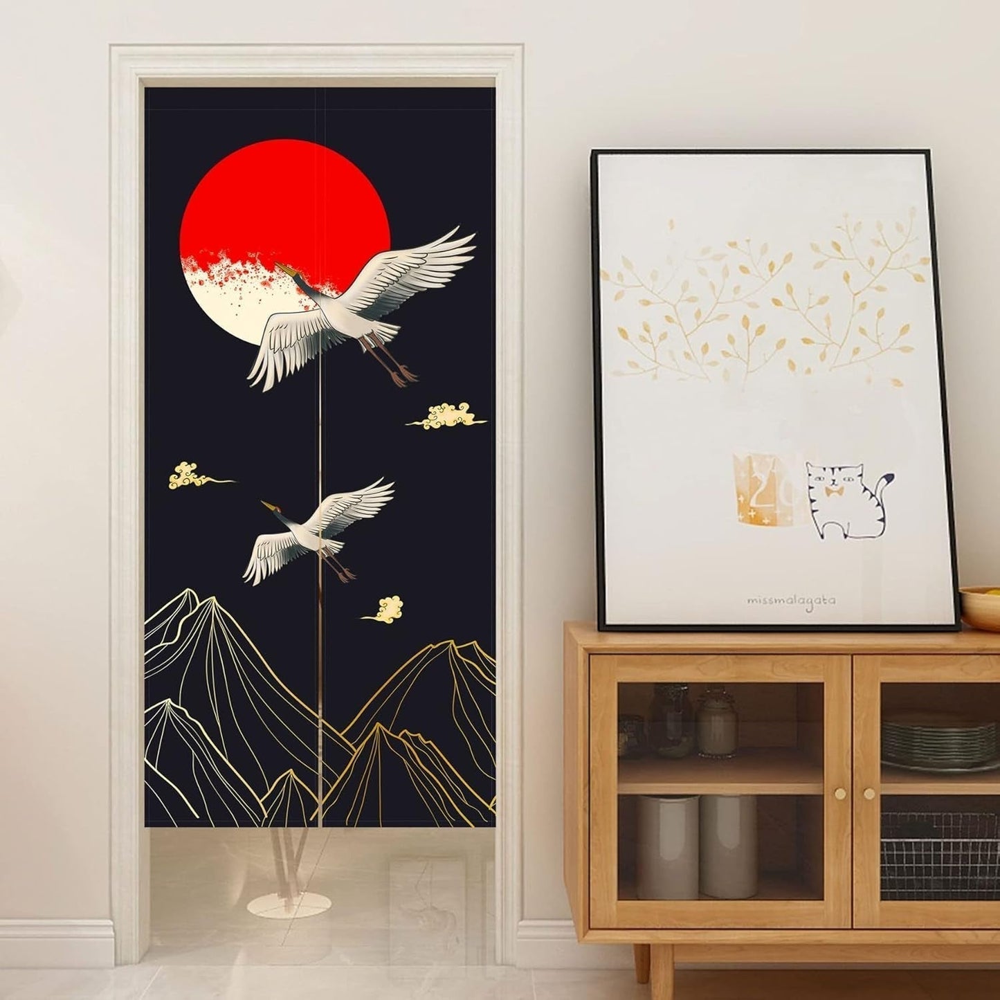 Gobelin im japanischen Stil, dicke Noren-Vorhänge aus Leinen, lange Vorhänge, Zuhause – Accessoires und Dekorationen, Naty Shop