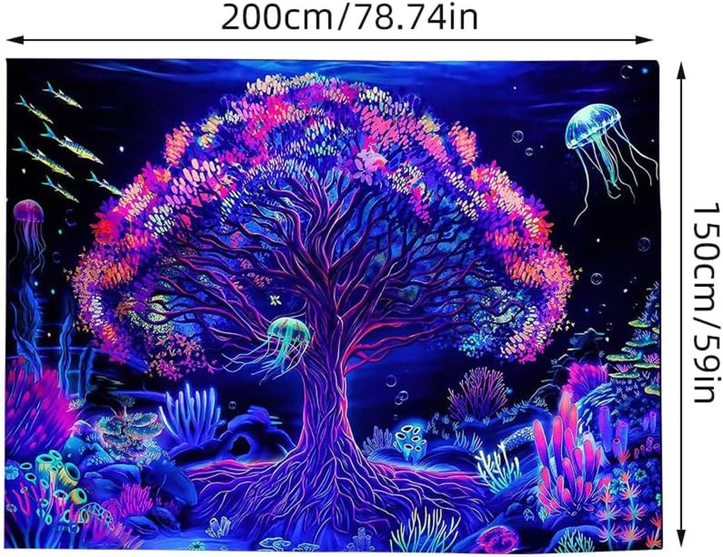 Wandteppich Suaywo Psychedelic Fluorescent Tree Life Room Home – Accessoires und Dekorationen Naty Shop