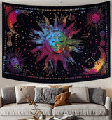 Wandteppich Sonne Mond Stern spirituell ästhetisch Regenbogen Baumwolle Zuhause – Accessoires und Dekorationen Naty Shop Regenbogen 210 L x 140 B cm