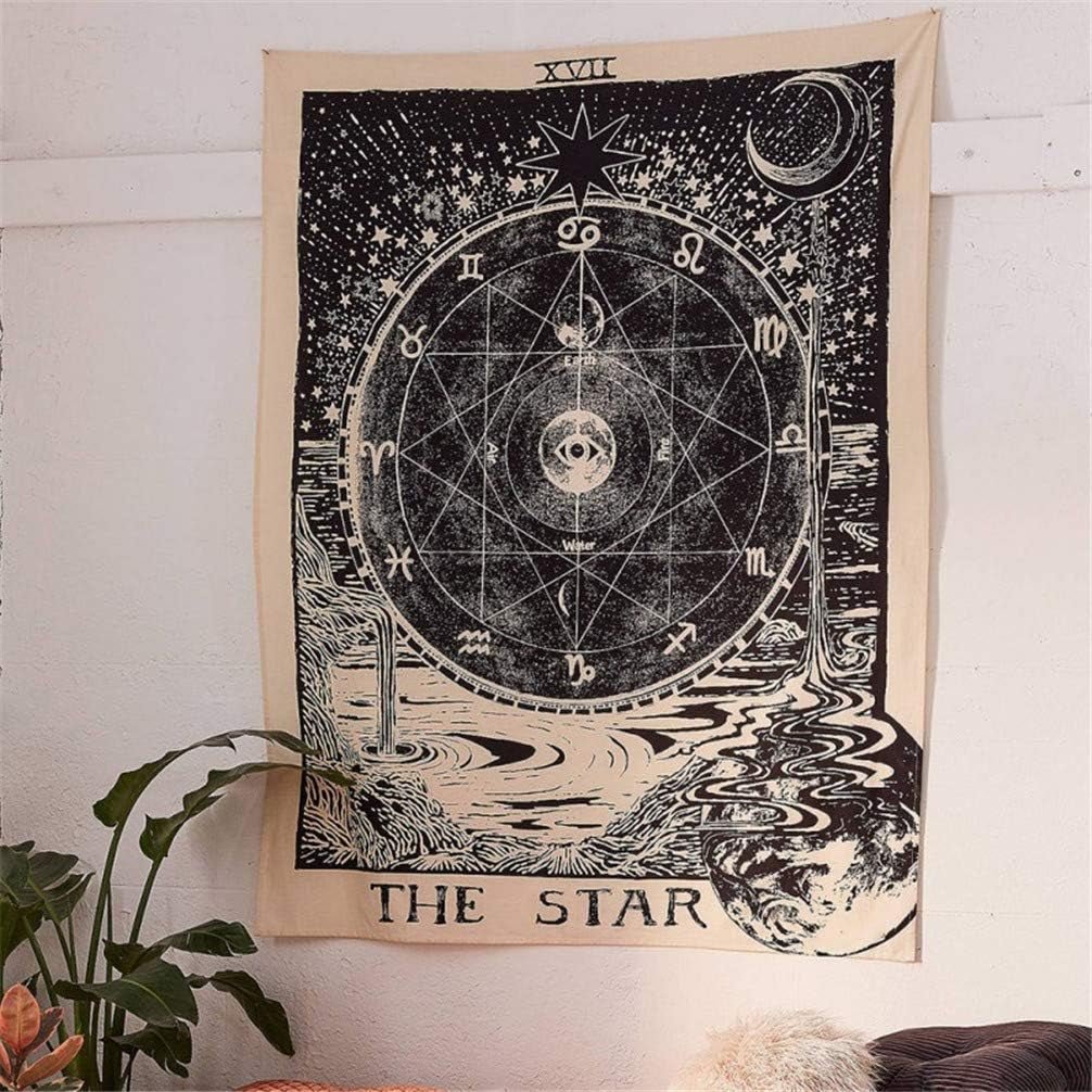 Sonnen-Tarot-Wandteppich Startseite – Accessoires und Dekorationen Naty Shop Blau, Weiß 150 L x 129 B cm