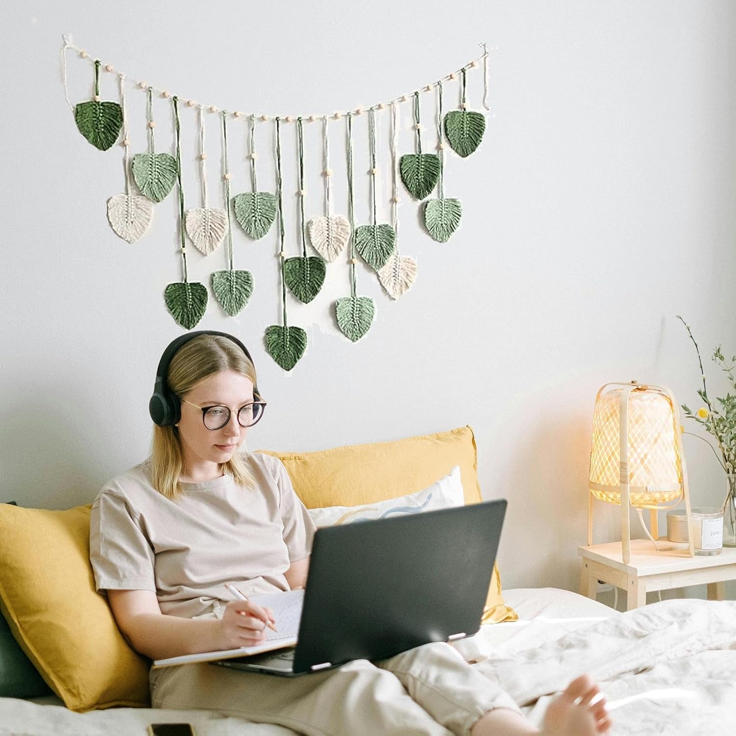 Tapisserie-Aufhängung, Dekoration, gewebte Blätter, Zuhause – Accessoires und Dekorationen, Naty Shop