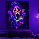 Gobelin Wandteppich Horror Gesicht Schwarzlicht Geister reaktiv Zuhause - Accessoires und Dekorationen Naty Shop