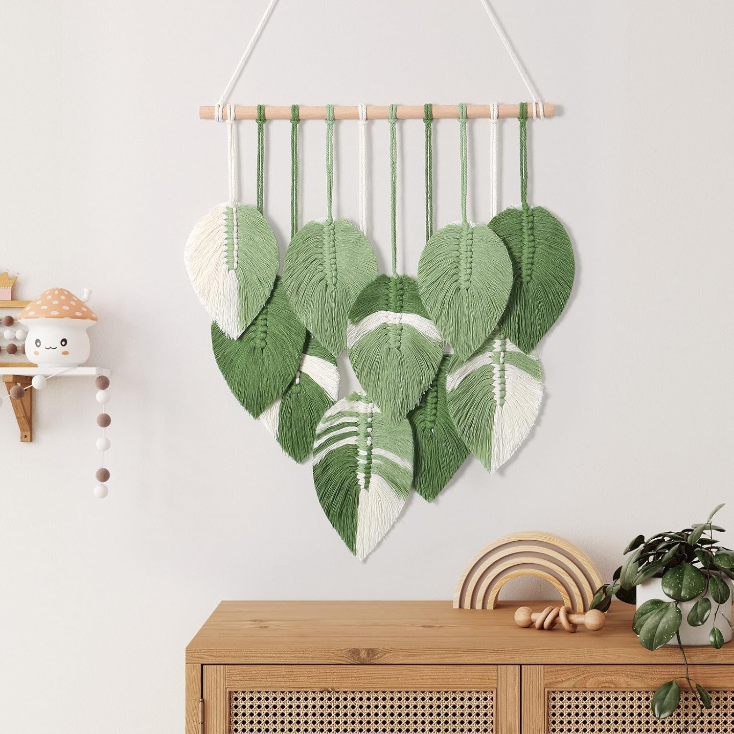 Gobelin Wandteppich grüne Blätter von Hand gewebt Startseite - Accessoires und Dekorationen Naty Shop