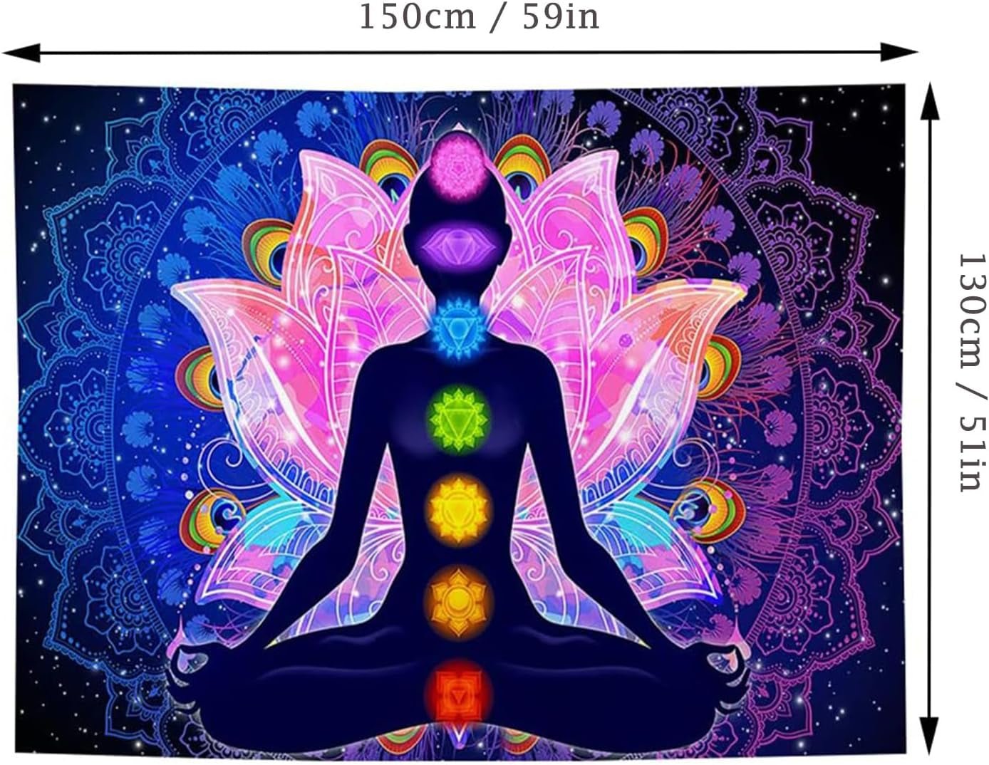 Bunter mystischer Mandala-Wandteppich Zuhause – Accessoires und Dekorationen Naty Shop