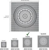 Wandteppich Wandteppich Mandala grau schwarz Wandtuch Zuhause – Accessoires und Dekorationen Naty Shop